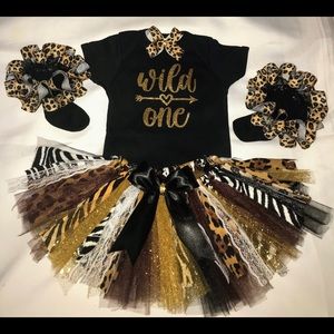 Animal theme fabric tutu set